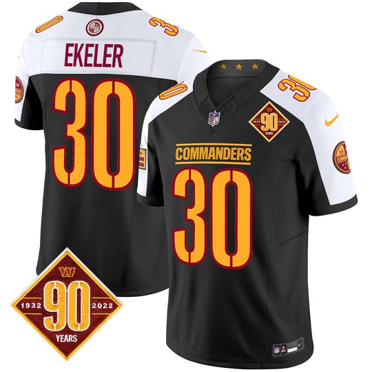 Men's Washington Commanders 90th Anniversary Patch Vapor Limited Jersey - All Stitched