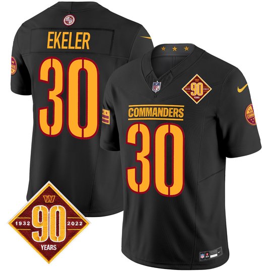 Men's Washington Commanders 90th Anniversary Patch Vapor Limited Jersey - All Stitched