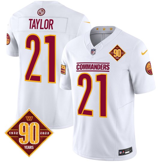 Men's Washington Commanders 90th Anniversary Patch Vapor Limited Jersey - All Stitched