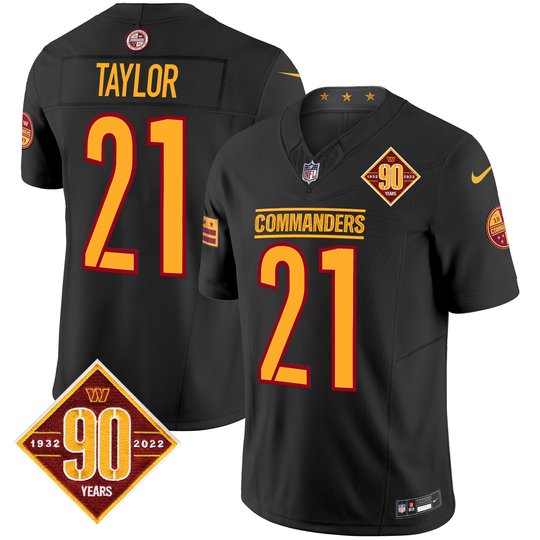 Men's Washington Commanders 90th Anniversary Patch Vapor Limited Jersey - All Stitched