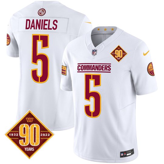 Men's Washington Commanders 90th Anniversary Patch Vapor Limited Jersey - All Stitched