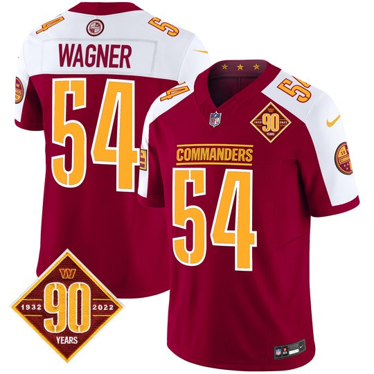 Men's Washington Commanders 90th Anniversary Patch Vapor Limited Jersey - All Stitched