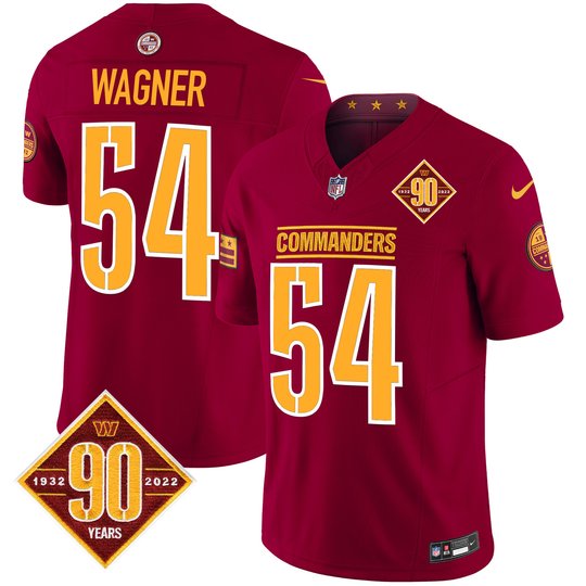 Men's Washington Commanders 90th Anniversary Patch Vapor Limited Jersey - All Stitched