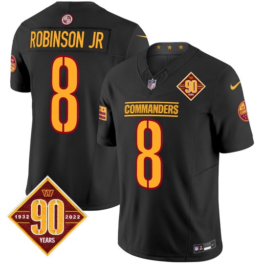 Men's Washington Commanders 90th Anniversary Patch Vapor Limited Jersey - All Stitched