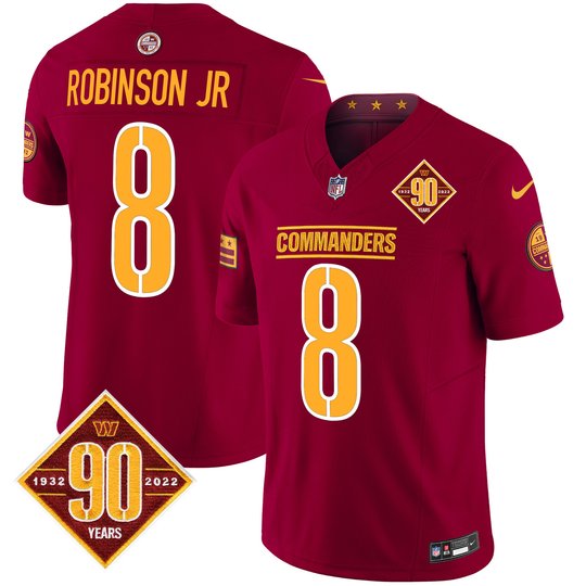 Men's Washington Commanders 90th Anniversary Patch Vapor Limited Jersey - All Stitched