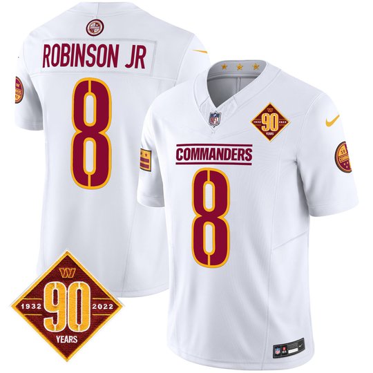 Men's Washington Commanders 90th Anniversary Patch Vapor Limited Jersey - All Stitched