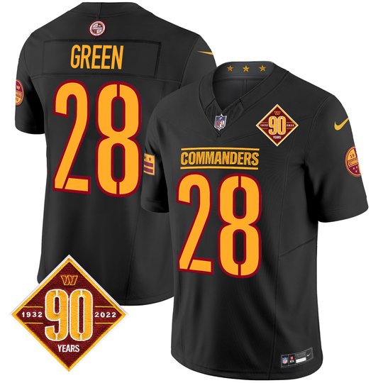 Men's Washington Commanders 90th Anniversary Patch Vapor Limited Jersey - All Stitched