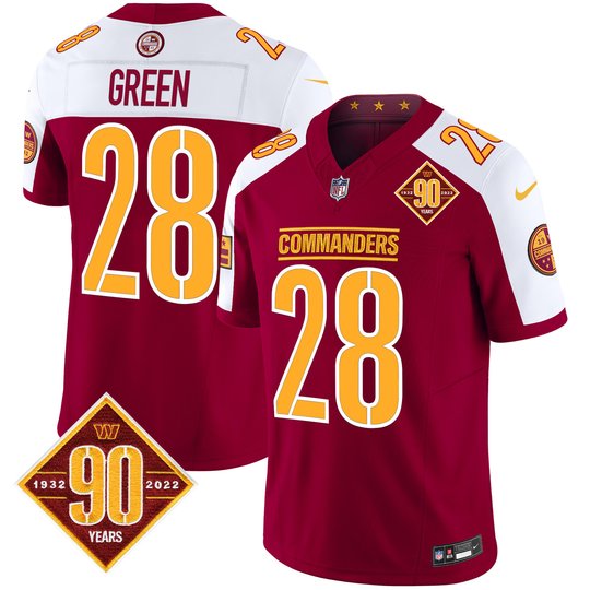 Men's Washington Commanders 90th Anniversary Patch Vapor Limited Jersey - All Stitched