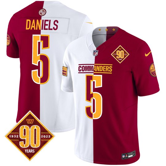 Men's Washington Commanders 90th Anniversary Patch Vapor Limited Jersey - All Stitched