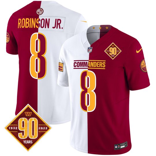 Men's Washington Commanders 90th Anniversary Patch Vapor Limited Jersey - All Stitched