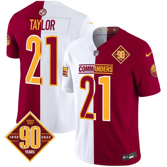 Men's Washington Commanders 90th Anniversary Patch Vapor Limited Jersey - All Stitched