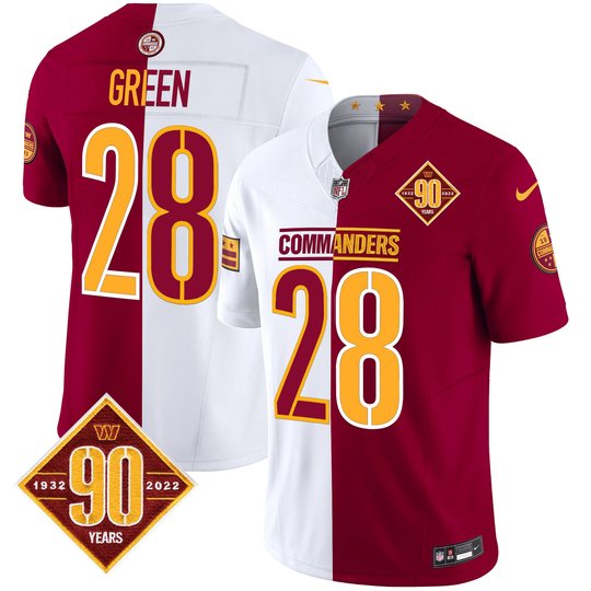Men's Washington Commanders 90th Anniversary Patch Vapor Limited Jersey - All Stitched
