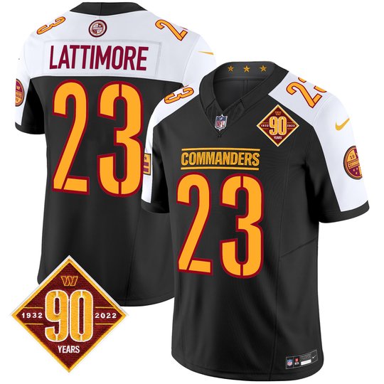 Men's Washington Commanders 90th Anniversary Patch Vapor Limited Jersey - All Stitched
