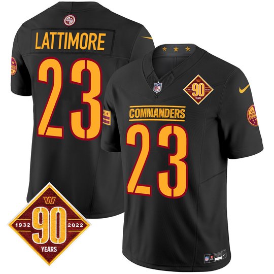 Men's Washington Commanders 90th Anniversary Patch Vapor Limited Jersey - All Stitched