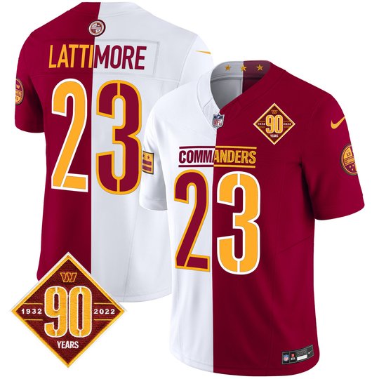 Men's Washington Commanders 90th Anniversary Patch Vapor Limited Jersey - All Stitched