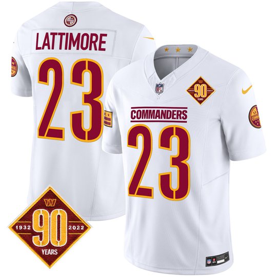 Men's Washington Commanders 90th Anniversary Patch Vapor Limited Jersey - All Stitched