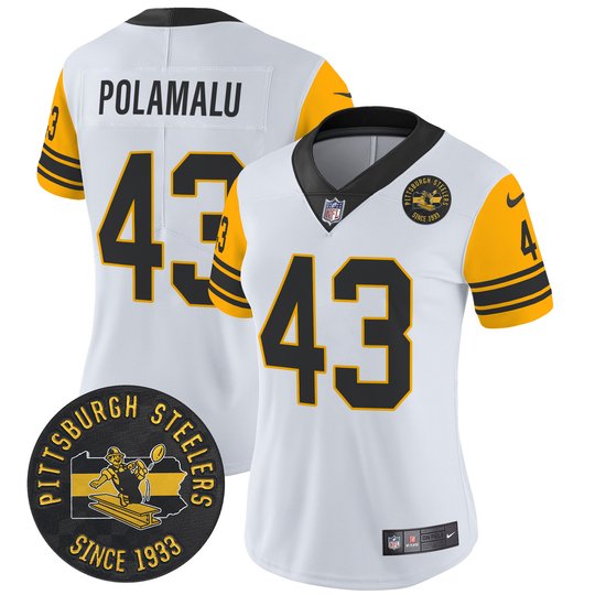 Women's Pittsburgh Steelers Throwback 1962 Vapor Limited Jersey - Est. 1933 Patch - All Stitched