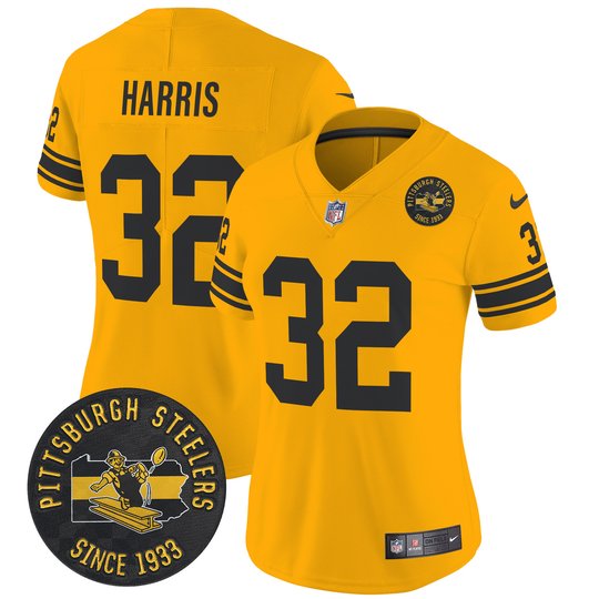 Women's Pittsburgh Steelers Throwback 1962 Vapor Limited Jersey - Est. 1933 Patch - All Stitched