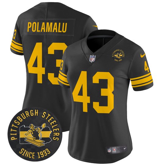 Women's Pittsburgh Steelers Throwback 1962 Vapor Limited Jersey - Est. 1933 Patch - All Stitched