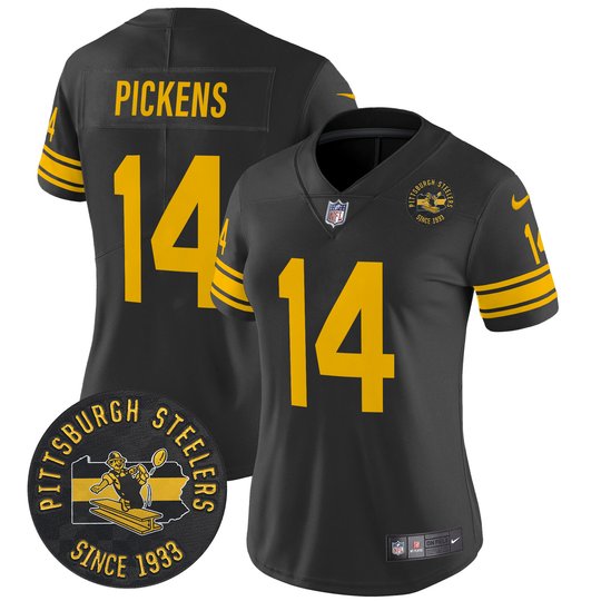 Women's Pittsburgh Steelers Throwback 1962 Vapor Limited Jersey - Est. 1933 Patch - All Stitched