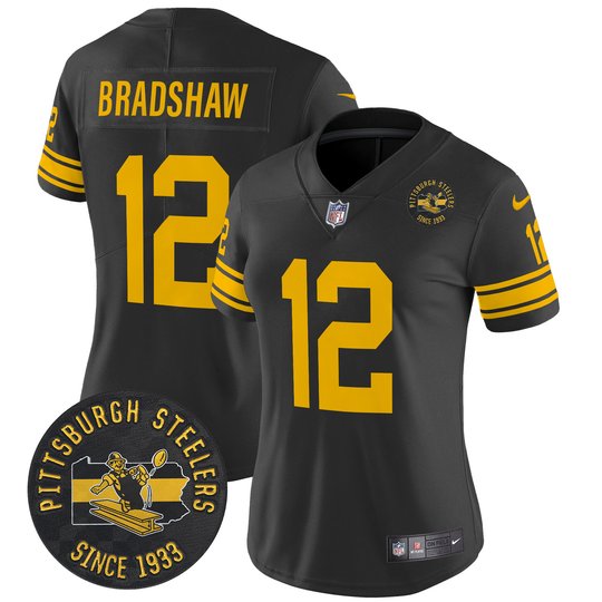 Women's Pittsburgh Steelers Throwback 1962 Vapor Limited Jersey - Est. 1933 Patch - All Stitched