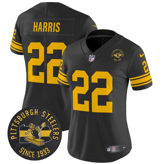 Women's Pittsburgh Steelers Throwback 1962 Vapor Limited Jersey - Est. 1933 Patch - All Stitched