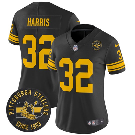 Women's Pittsburgh Steelers Throwback 1962 Vapor Limited Jersey - Est. 1933 Patch - All Stitched