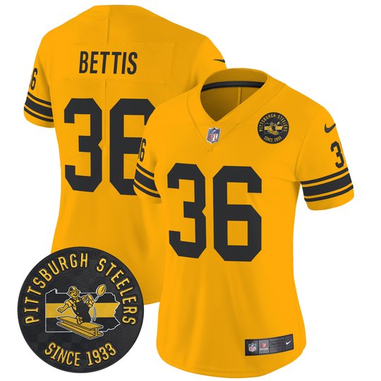 Women's Pittsburgh Steelers Throwback 1962 Vapor Limited Jersey - Est. 1933 Patch - All Stitched
