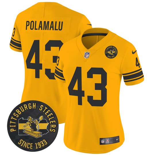 Women's Pittsburgh Steelers Throwback 1962 Vapor Limited Jersey - Est. 1933 Patch - All Stitched