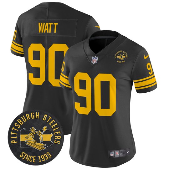 Women's Pittsburgh Steelers Throwback 1962 Vapor Limited Jersey - Est. 1933 Patch - All Stitched