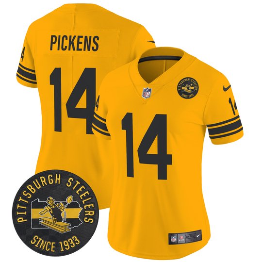 Women's Pittsburgh Steelers Throwback 1962 Vapor Limited Jersey - Est. 1933 Patch - All Stitched