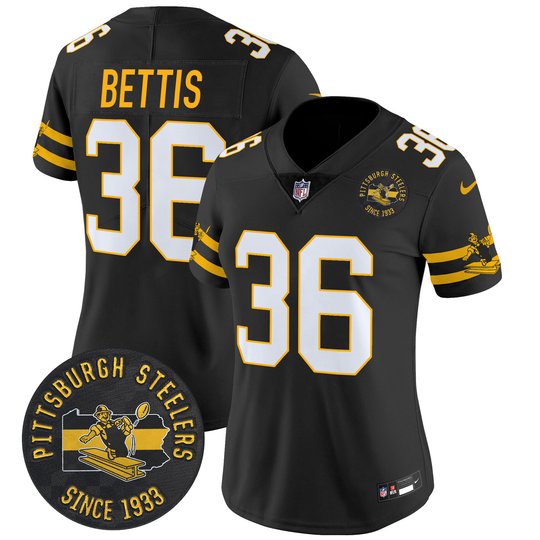 Women's Pittsburgh Steelers Throwback 1933 Patch Vapor Limited Jersey - All Stitched