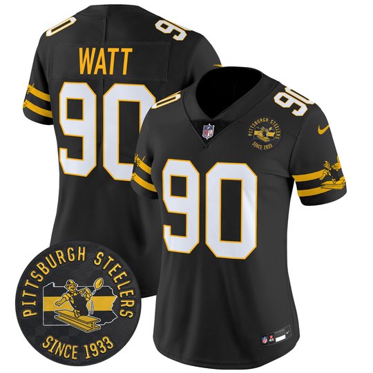 Women's Pittsburgh Steelers Throwback 1933 Patch Vapor Limited Jersey - All Stitched