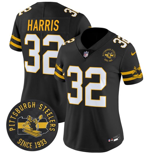 Women's Pittsburgh Steelers Throwback 1933 Patch Vapor Limited Jersey - All Stitched