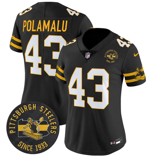 Women's Pittsburgh Steelers Throwback 1933 Patch Vapor Limited Jersey - All Stitched