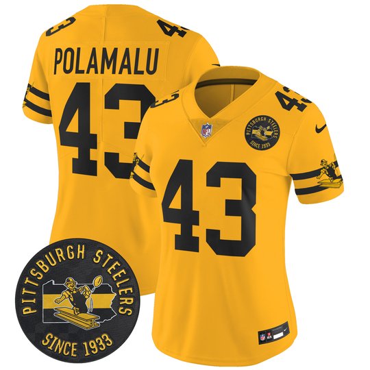 Women's Pittsburgh Steelers Throwback 1933 Patch Vapor Limited Jersey - All Stitched