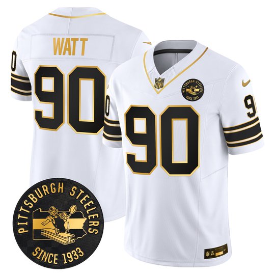 Men's Pittsburgh Steelers Throwback 1933 Patch Gold Vapor Limited Jersey - All Stitched
