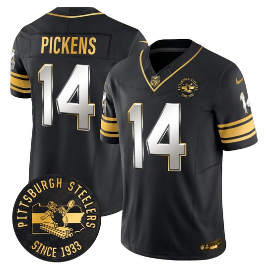 Men's Pittsburgh Steelers Throwback 1933 Patch Gold Vapor Limited Jersey - All Stitched