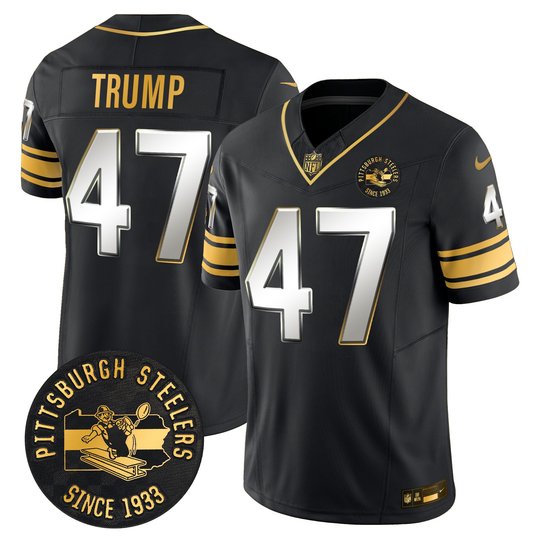 Men's Pittsburgh Steelers Throwback 1933 Patch Gold Vapor Limited Jersey - All Stitched
