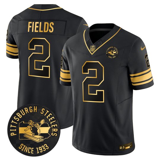 Men's Pittsburgh Steelers Throwback 1933 Patch Gold Vapor Limited Jersey - All Stitched
