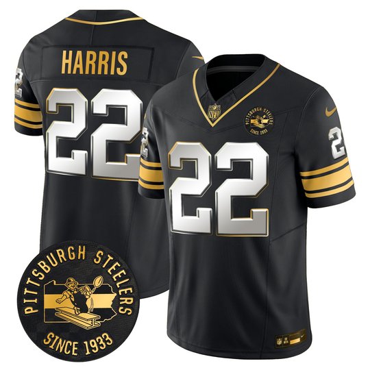 Men's Pittsburgh Steelers Throwback 1933 Patch Gold Vapor Limited Jersey - All Stitched