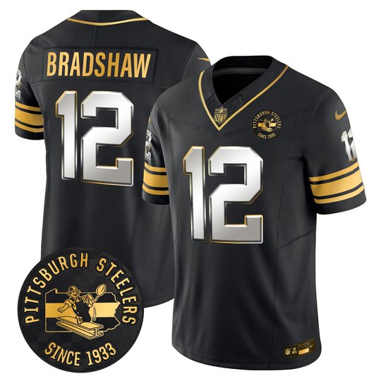 Men's Pittsburgh Steelers Throwback 1933 Patch Gold Vapor Limited Jersey - All Stitched