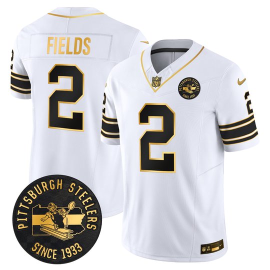 Men's Pittsburgh Steelers Throwback 1933 Patch Gold Vapor Limited Jersey - All Stitched