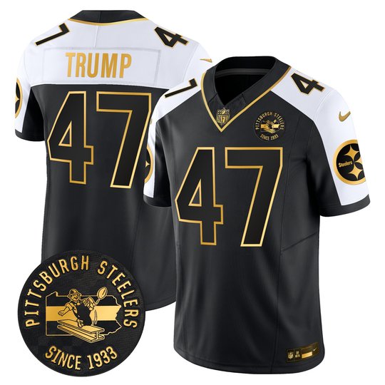 Men's Pittsburgh Steelers Throwback 1933 Patch Gold Vapor Limited Jersey - All Stitched