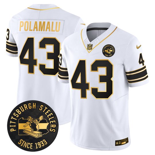 Men's Pittsburgh Steelers Throwback 1933 Patch Gold Vapor Limited Jersey - All Stitched