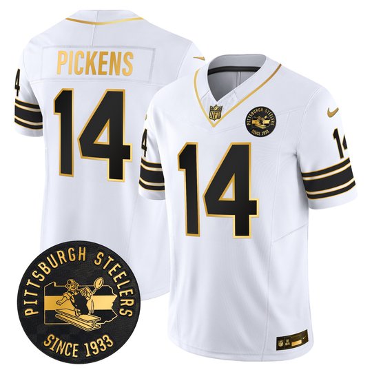 Men's Pittsburgh Steelers Throwback 1933 Patch Gold Vapor Limited Jersey - All Stitched