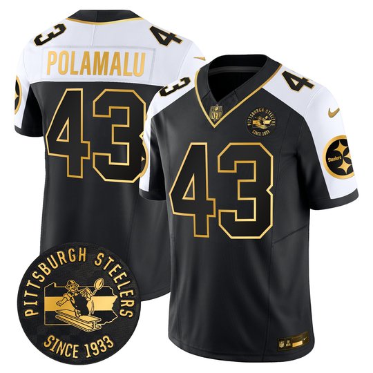 Men's Pittsburgh Steelers Throwback 1933 Patch Gold Vapor Limited Jersey - All Stitched