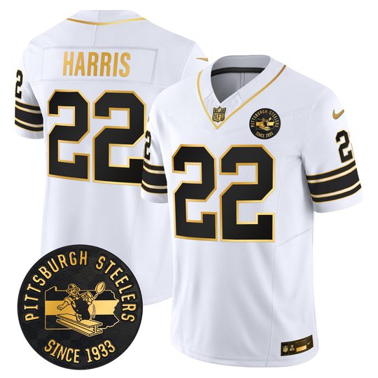 Men's Pittsburgh Steelers Throwback 1933 Patch Gold Vapor Limited Jersey - All Stitched
