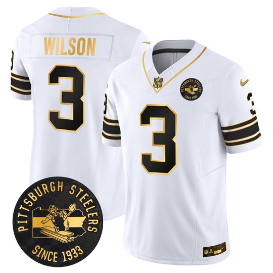 Men's Pittsburgh Steelers Throwback 1933 Patch Gold Vapor Limited Jersey - All Stitched