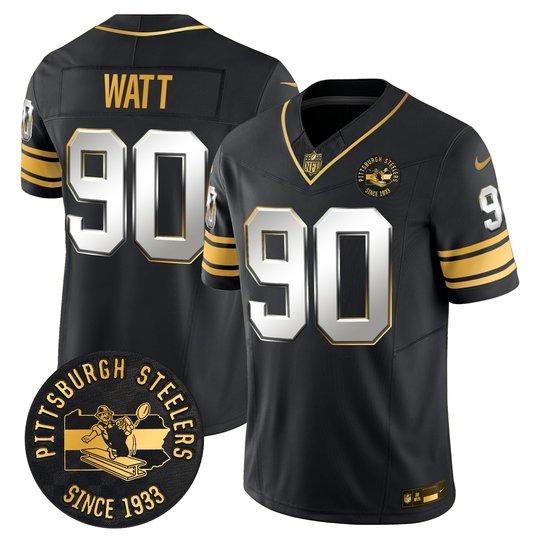 Men's Pittsburgh Steelers Throwback 1933 Patch Gold Vapor Limited Jersey - All Stitched